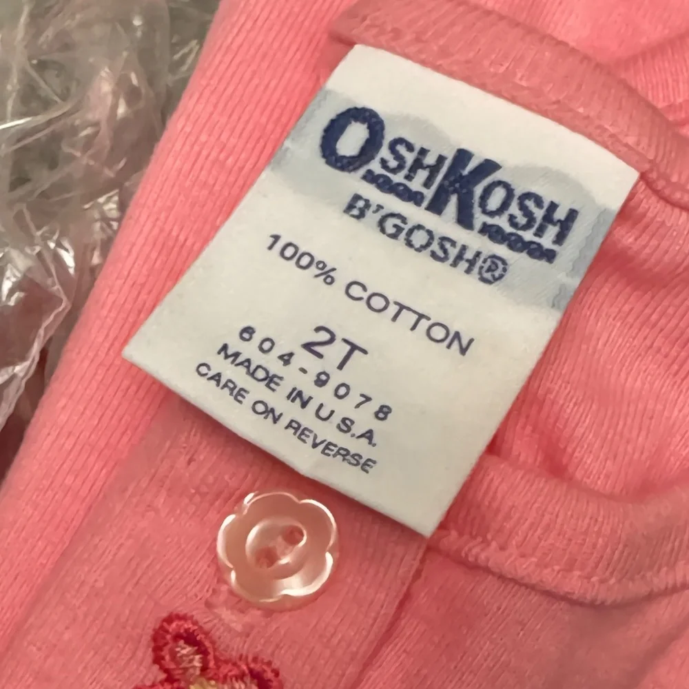 NWT OSHKOSH girls Pink Flowers button-up 2T NWT Embroidered Top toddler